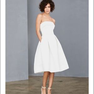 Amsale Faille Dress Size 2 Silk White- New With Tags - Never Worn - Still in Bag